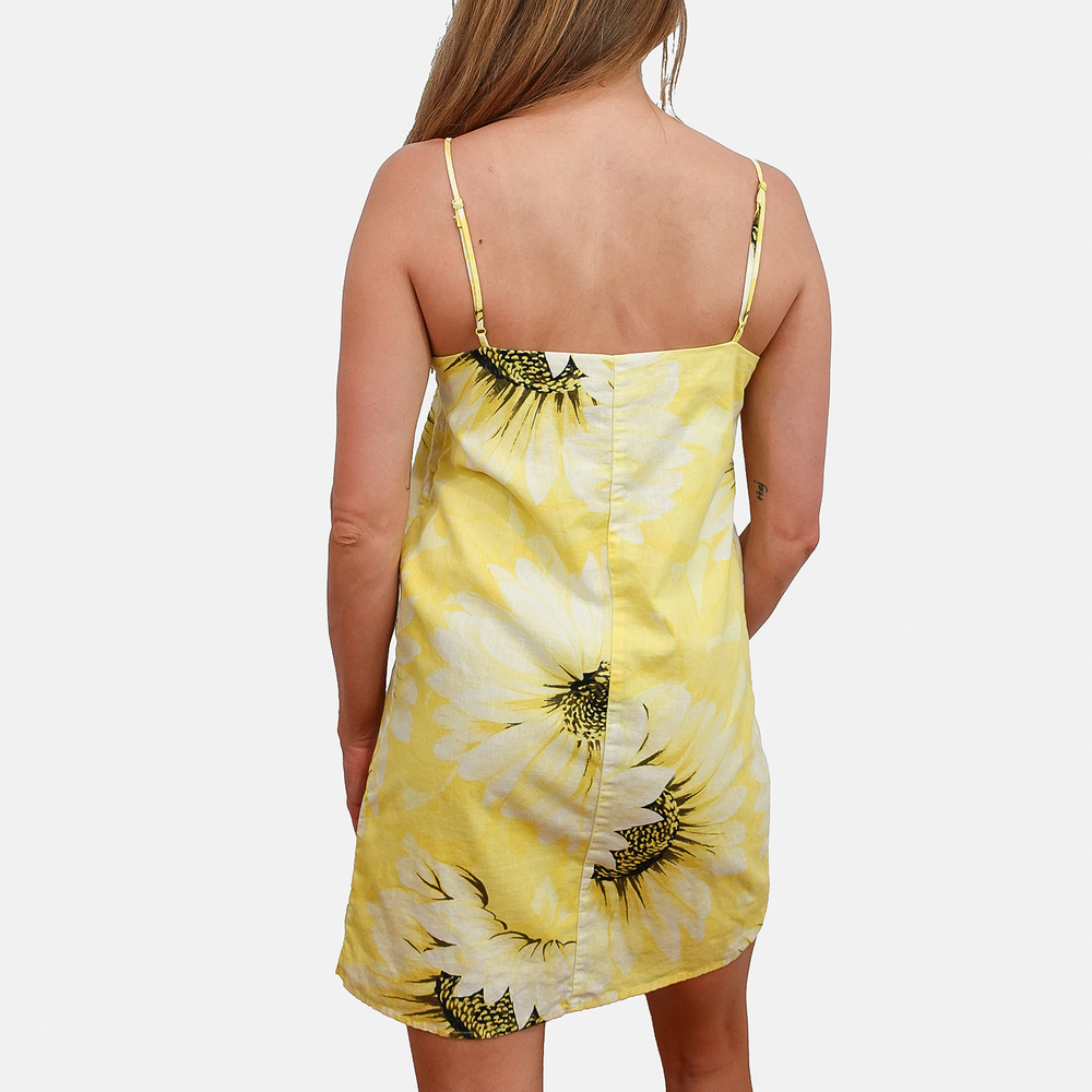 H&M Linen Blend Yellow Sunflower Mini Dress - S - Picture 6 of 8